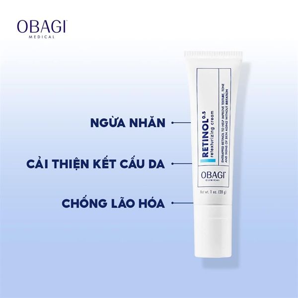 (CÔNG TY) Kem Dưỡng Chống Lão Hóa Obagi Clinical Retinol 0.5/ 1.0 Retexturizing Cream 28g
