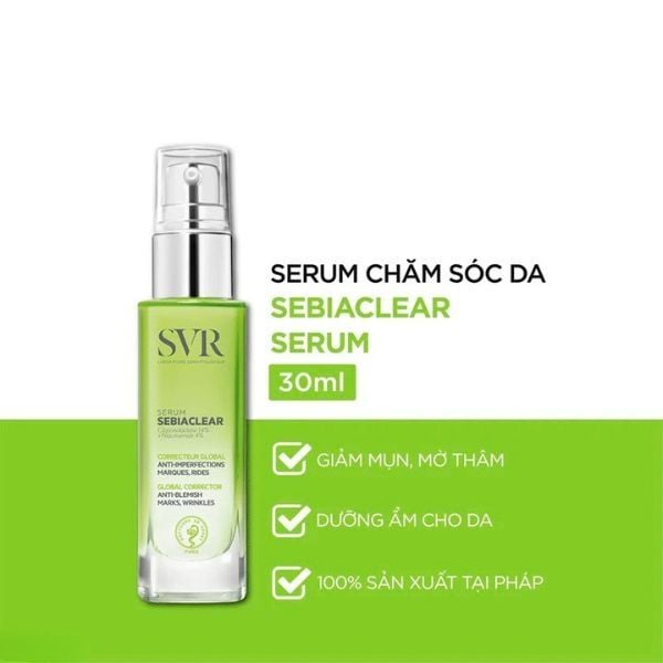 (CÔNG TY ) Serum SVR Làm Giảm Mụn, Mờ Nám, Làm Mềm Mịn Da 30ml Sebiaclear Serum
