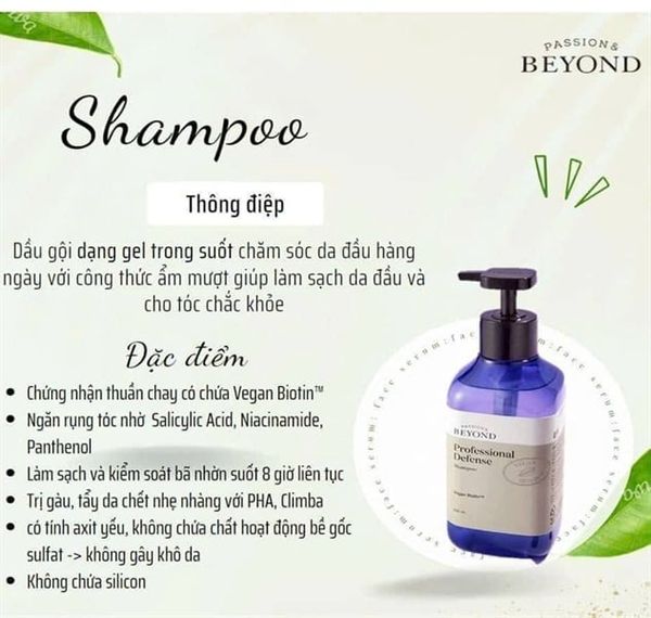 Combo Dầu Gội Kem Xả Tóc Beyond Professional Defense Shampoo Special Set