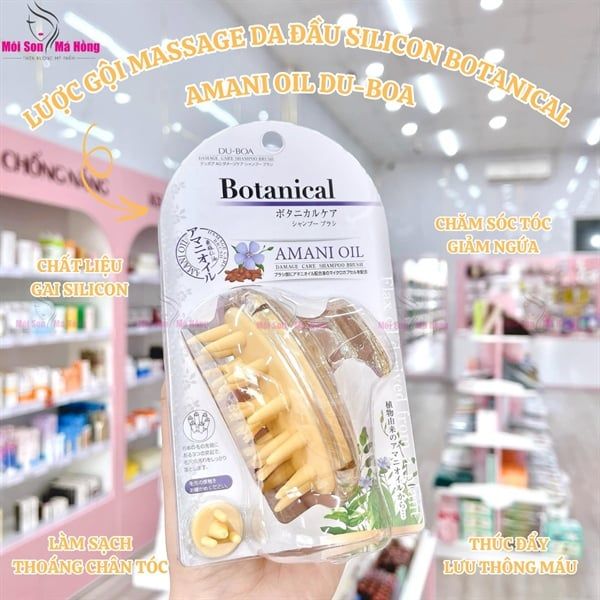 Lược Gội Đầu Dưỡng Sinh Mọc Tóc Sạch Gàu Botanical Amani Oil Damage Care Shampoo Brush