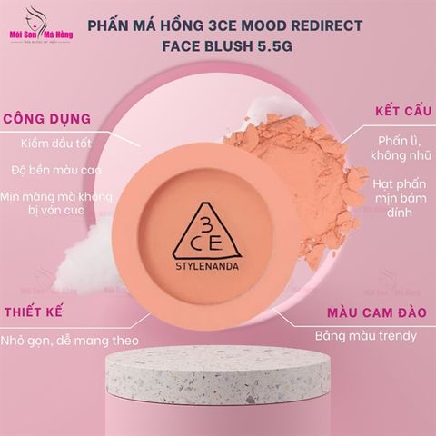 Phấn má hồng 3CE Face Blush Peach Splash 5.5g