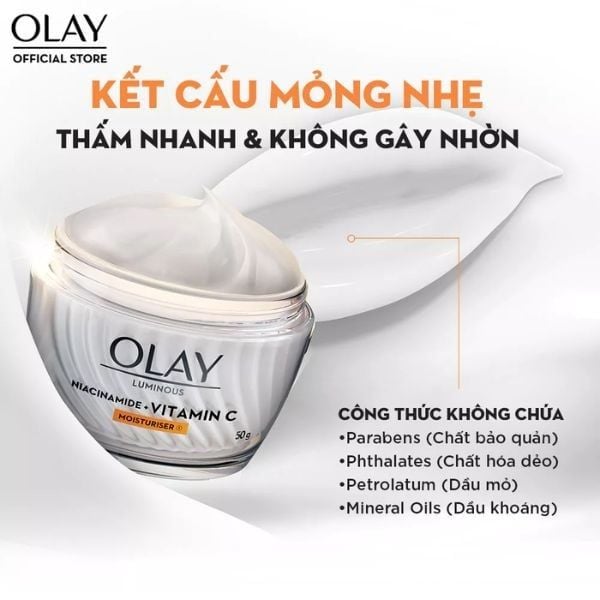 (CÔNG TY) Kem Dưỡng Ẩm Trắng Da Olay Niacinamide & Vitamin C 50g