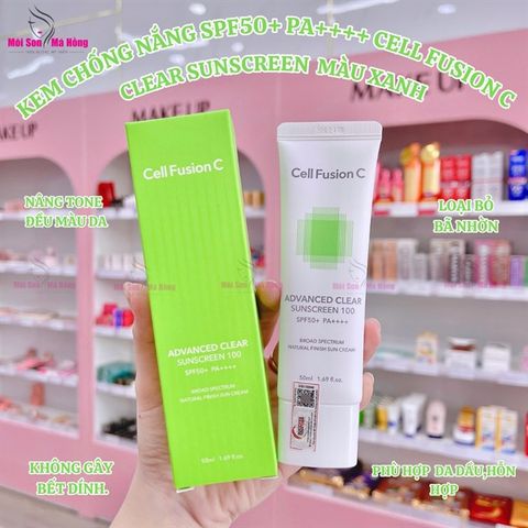 Kem Chống Nắng Cell Fusion C Advanced Clear Sunscreen 100 SPF50+ PA++++ Kiềm Dầu 35ml/  50ml