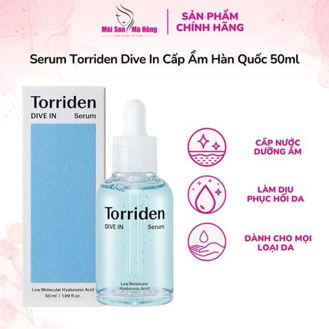 Serum Torriden Dưỡng Ẩm Sâu, Sáng Bóng Da 50ml DIVE-IN Low Molecular Hyaluronic Acid Serum