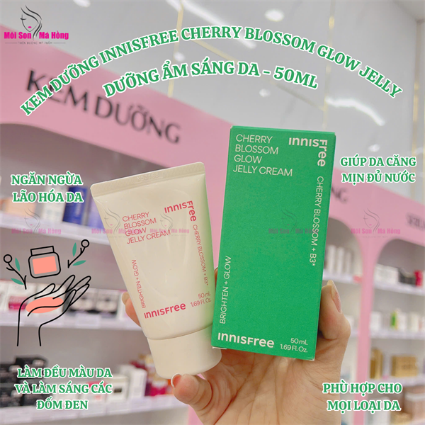 Kem Dưỡng Ẩm Sáng Da innisfree Cherry Blossom Glow Jelly Cream + B3 50ml