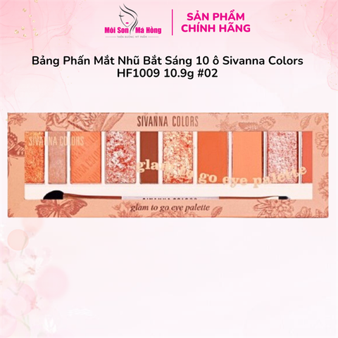 Bảng Phấn Mắt Nhũ Bắt Sáng 10 ô Sivanna Colors HF1009 10.9g #02