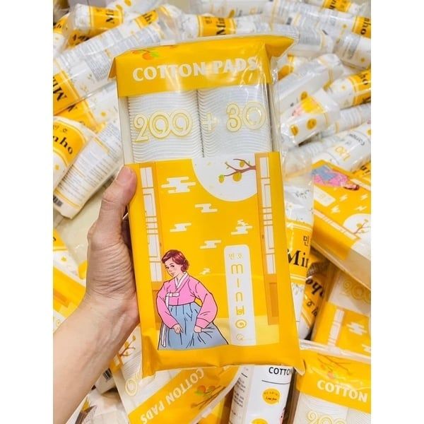 (CÔNG TY) Bông Tẩy Trang Minho Cotton (230 miếng) và 150m