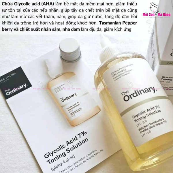 Nước hoa hồng tẩy da chết AHA The Ordinary Glycolic Acid 7% Exfoliating Toner 100ml / 240ml