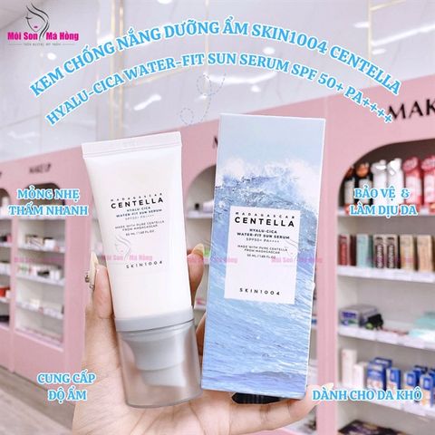 Kem Chống Nắng Dưỡng Ẩm Cho Da Khô Skin1004 Madagascar Centella Hyalu-Cica Water-Fit Sun Serum SPF 50+ PA++++- 50ML