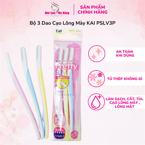 Bộ 3 Dao Cạo Lông Mày KAI PSLV3P