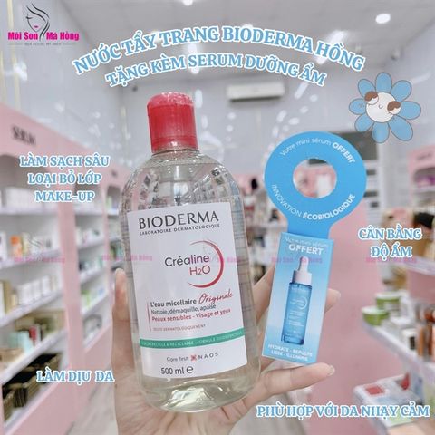 Tẩy Trang Bioderma Pháp 500ml Tặng Serum HA 4ml