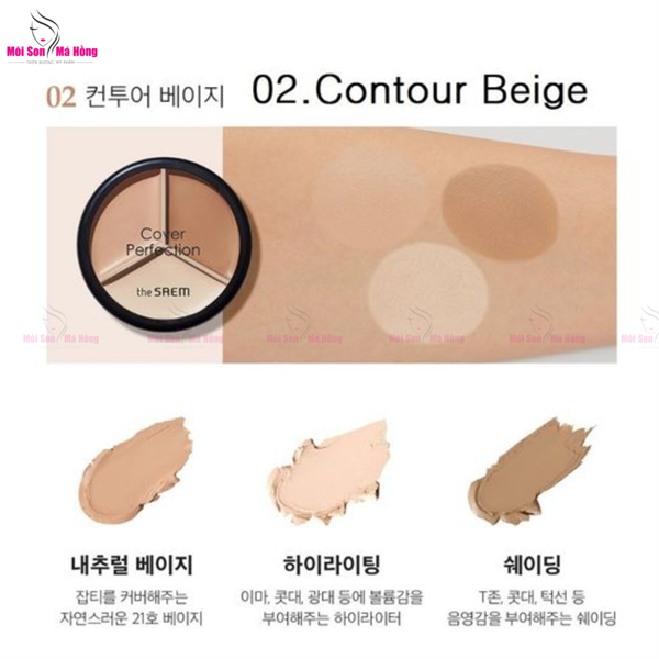 Kem Che Khuyết Điểm The Saem Cover Perfection Triple Pot Concealer