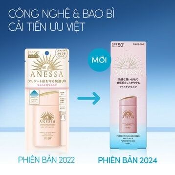 (CÔNG TY) Sữa Chống Nắng Anessa Cho Da Nhạy Cảm & Trẻ Em 60ml (Mới) Perfect UV Sunscreen Mild Milk (For Sensitive Skin) SPF50+/PA++++