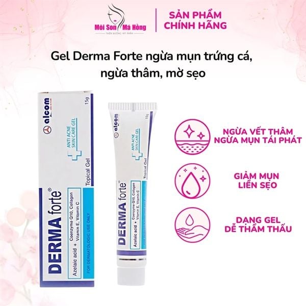 Gel Dưỡng Alcom DERMA FORTE Hỗ Trợ Giảm Mụn, Giảm Thâm 15g