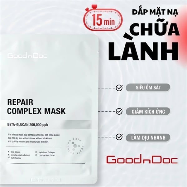 Mặt Nạ Cấp Ẩm, Dưỡng Sáng, Mềm Mịn Da Goodndoc Repair Complex Mask