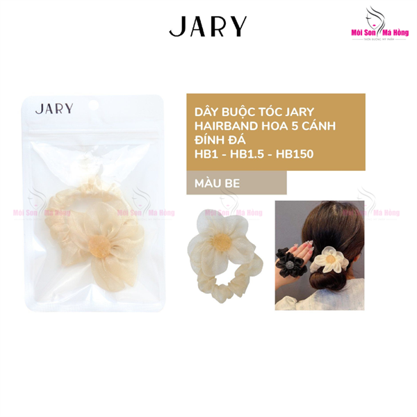 Dây buộc tóc JARY Hairband Hoa 5 cánh đính đá HB1 HB1.4 HB1.5