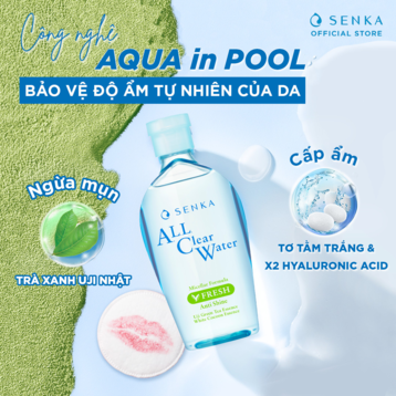 Nước Tẩy Trang Senka Ngừa Mụn, Kiểm Soát Nhờn 230ml All Clear Water Micellar Formula Fresh Anti Shine