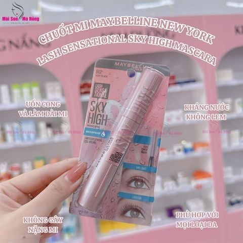 (CÔNG TY) Mascara Maybelline Tơi Dài Mi Không Giới Hạn 6ml Lash Sensational Sky High Waterproof Mascara Makeup (Hồng)