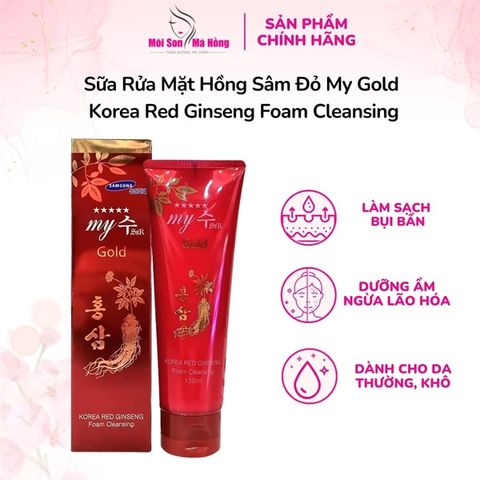 Sữa Rửa Mặt Hồng Sâm Đỏ My Gold Korea Red Ginseng Foam Cleansing 130ML