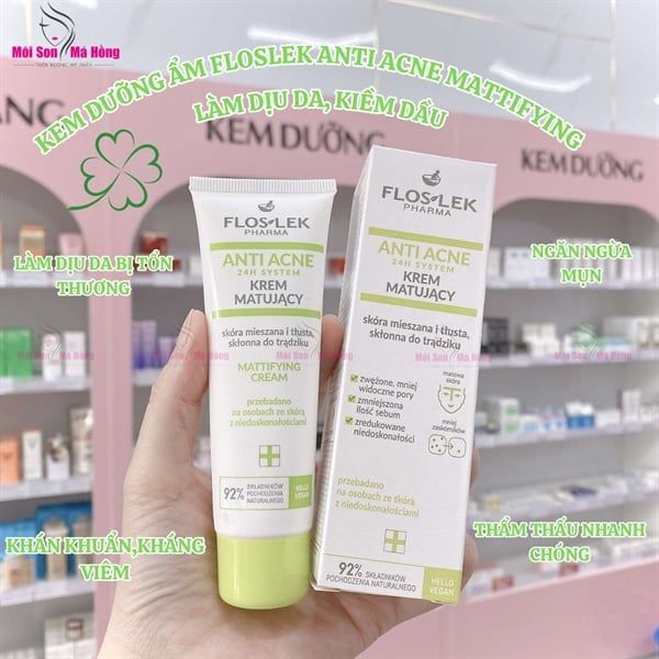 (CÔNG TY) Kem Dưỡng Kiềm Dầu Dành Cho Da Dầu Mụn FLOSLEK Pharma Anti Acne Mattifying Cream 50ml