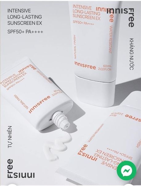 (Mẫu Mới) Kem Chống Nắng Kiềm Dầu, Lâu Trôi Innisfree Intensive Long Lasting Sunscreen Ex SPF50+PA++++ 60ml