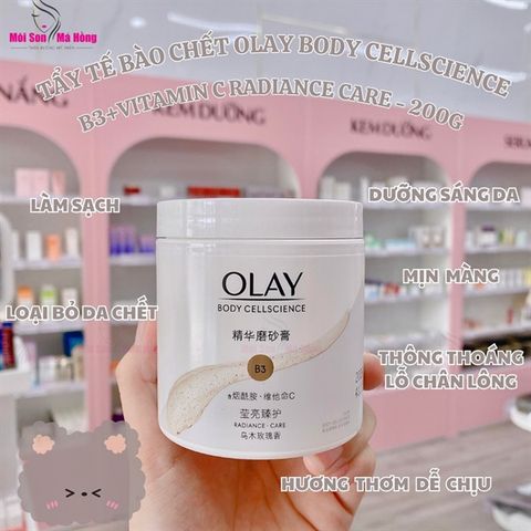 Tẩy Da Chết Body Olay B3 Vitamin C 200g Bản Trung