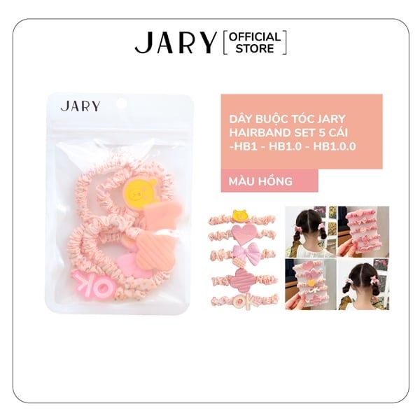 DÂY BUỘC TÓC JARY HAIRBAND SET 5 CÁI - HB1 - HB1.0 - HB1.0.1 - MÀU TÍM
