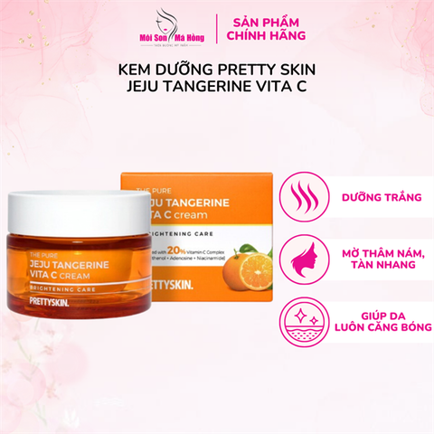 Kem Dưỡng Phục Hồi Trắng Da Pretty Skin The Pure Jeju Tangerine Vita C Cream 52ml