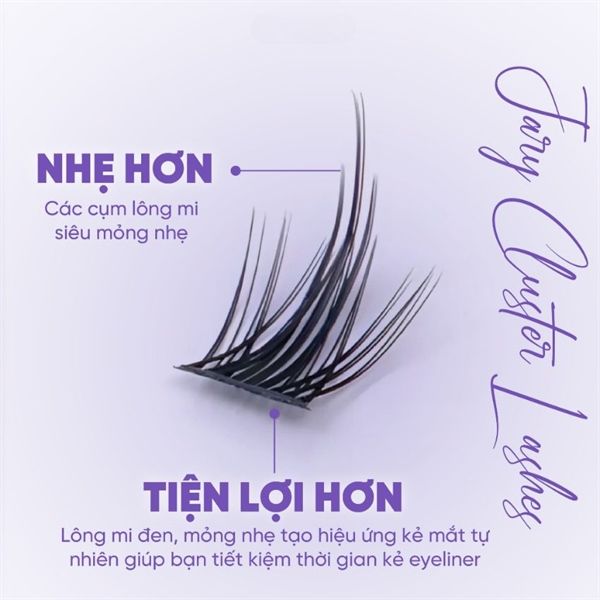 Lông mi cụm Tự Nhiên jary cluster lashes hộp nhựa 5 hàng C2