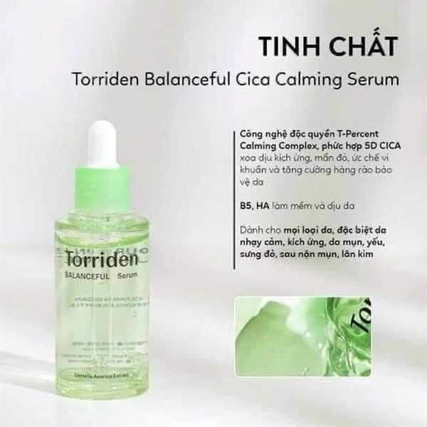 (XANH LÁ) Tinh Chất Cấp ẩm, Phục Hồi Da Torriden Balanceful Centella Asiatica Extract Serum 50ml