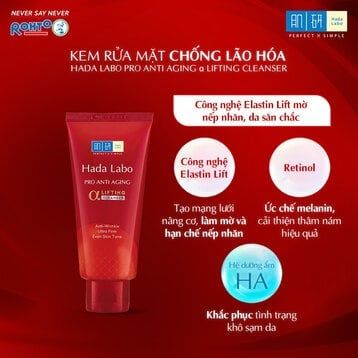 Kem Rửa Mặt Hada Labo Dưỡng Chuyên Biệt Ngừa Lão Hóa 80g ĐỎ