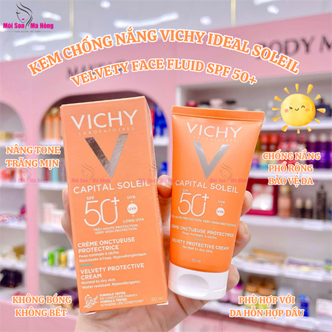 Kem chống nắng Vichy Ideal Soleil Velvety Face Sun Cream SPF 50+