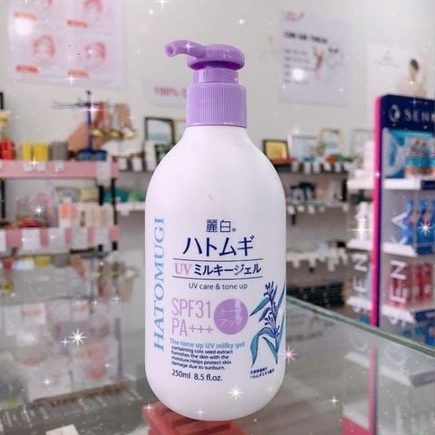 (CÔNG TY) Sữa Dưỡng Thể Nâng Tông Da, Chống Nắng Hatomugi The Tone Up UV Milky Gel SPF31 PA+++ 250ml