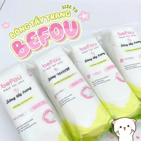 Bông Tẩy Trang Befou Natural Cotton Pads 100 miếng