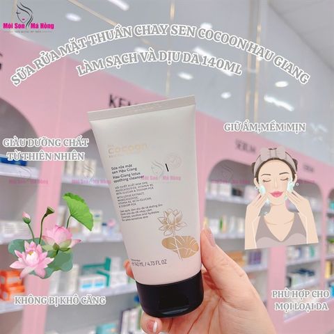 Sữa Rửa Mặt Sen Cocoon Hau Giang Lotus Soothing Cleanser Làm Sạch Và Dịu Da 140ml/ 310ml