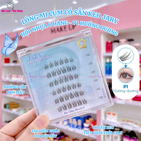 LÔNG MI CỤM CÓ SẴN KEO JARY PRO CLUSTER LASHES HỘP NHỰA 6 HÀNG - P1 HƯỚNG DƯƠNG