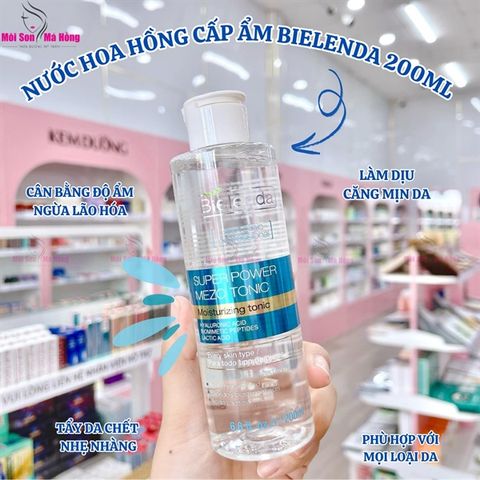 Nước hoa hồng Bielenda xanh dương cấp ẩm, dưỡng da sáng mịn – 200ml