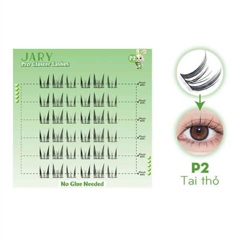 Lông Mi Cụm Có Sẵn Keo Jary P2 Tai Thỏ