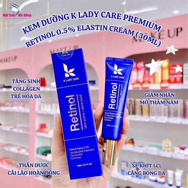 Kem Dưỡng K Lady Care 0.5% Retinol Tái Tạo Da 30ml Premium Retinol Elastin Cream
