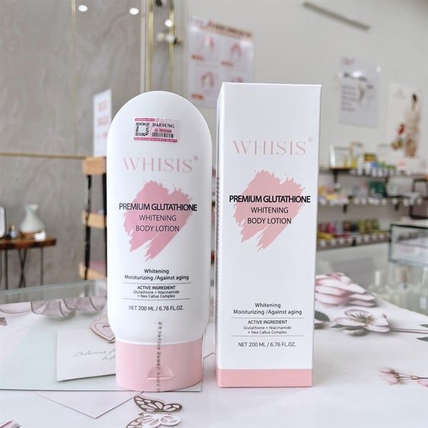whisis premium glutathione whitening body lotion Kem dưỡng thể body ban đêm WHISIS Premium Glutathione Whitening Body L