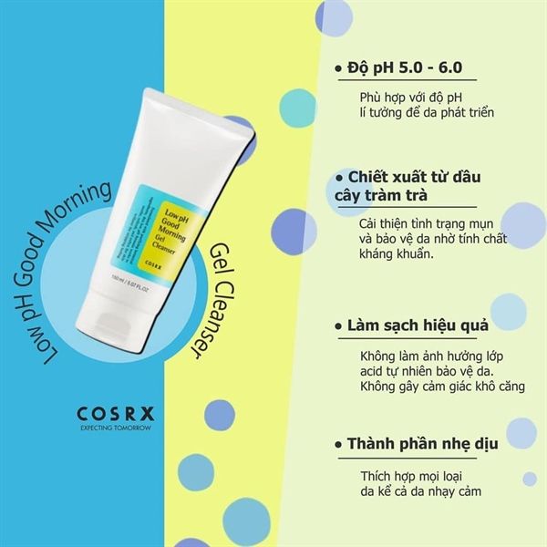 Gel rửa mặt Cosrx Low pH Good Morning Cleanser 50ml