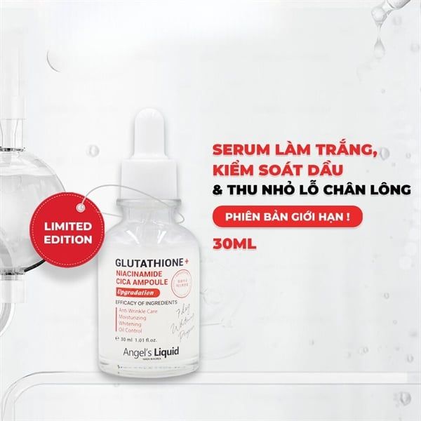 Tinh Chất Angel's Liquid Glutathione + Niacinamide Cica Ampoule 7 Days Whitening Program - Limited Edition 30ml