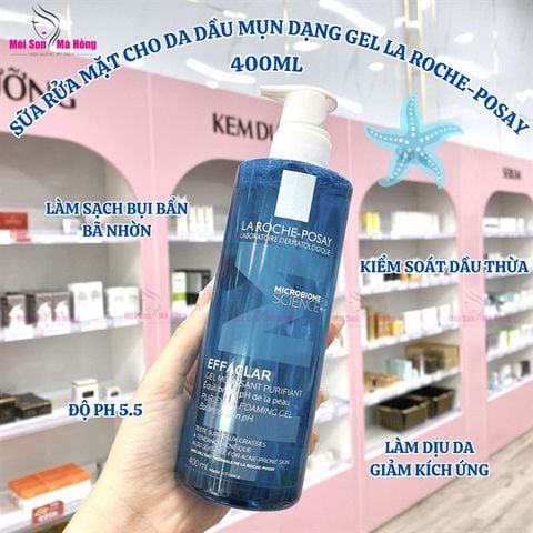 (CÔNG TY) Gel Rửa Mặt La Roche-Posay Effaclar Moussant Purifiant Tạo Bọt Cho Da Dầu, Nhạy Cảm 400ml