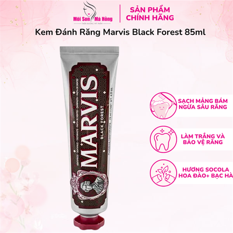 Kem đánh răng cao cấp Marvis Black Forest [75ml, nắp tím đỏ] – tuýp