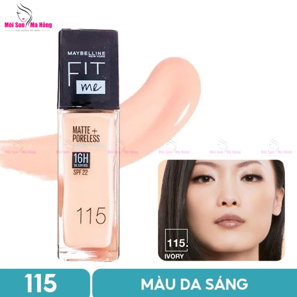 Kem Nền Kiềm Dầu, Cho Lớp Nền Mịn Lì Tự Nhiên Maybelline Fit Me Matte Poreless Foundation 30ml