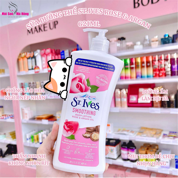 Sữa Dưỡng Thể St.Ives Smoothing Rose & Argan 621ml