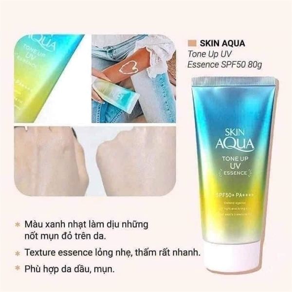 Chống nắng Skin Aqua Toneup Essence 80g / Mint Green