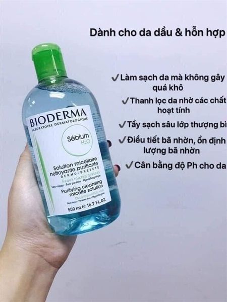 (CÔNG TY ) Nước Tẩy Trang Bioderma Dành Cho Da Dầu & Hỗn Hợp 500ml Sébium H2O
