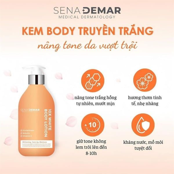 Dưỡng Thể Trắng Da Sena Demar 10x White Body Lotion 300ml