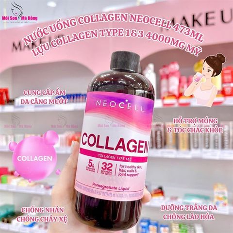 COLLAGEN LỰU NƯỚC NEOCELL COLLAGEN C+ POMEGRANATE LIQUID, 473ML - MẪU MỚI CHAI NHỰA